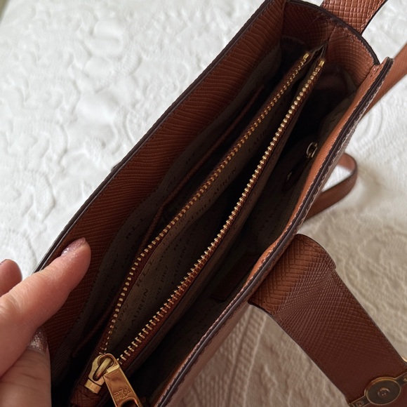 Lauren Ralph Brown Leather Crossbody Bag - Picture 7 of 7